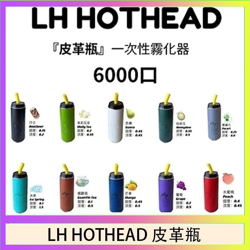 LH HOTHEAD皮革 LH HOTHEAD皮革瓶電子煙可充電6000口一次性