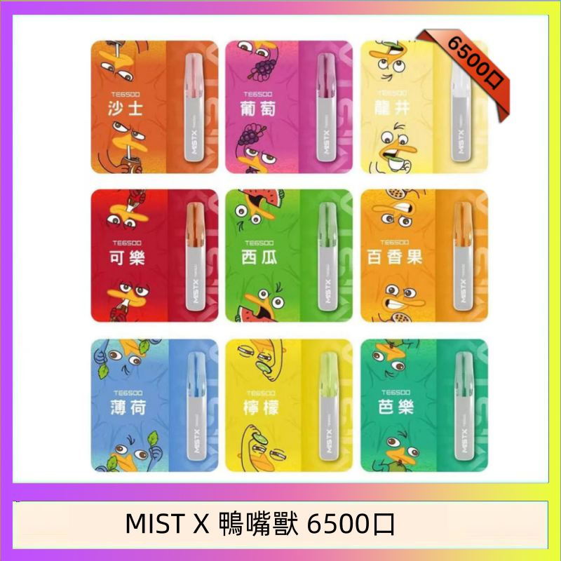 MIST X 鴨嘴獸 6500口 MIST X 鴨嘴獸 6500口一次性拋棄式電子煙|陶瓷芯更穩定