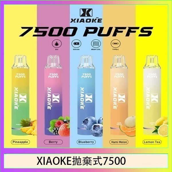 XIAOKE拋棄式7500 梟客XIAOKE一次性電子菸拋棄式7500口
